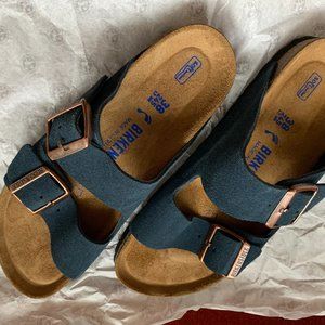 38 Birkenstock Arizona Suede Soft Footbed Slide